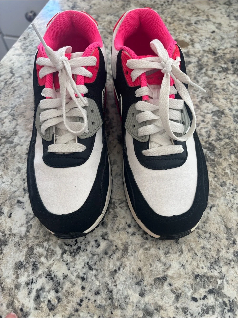 Nike Air Max White Black Hot Pink Athletic Sneakers